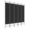 vidaXL Kamerscherm met 5 panelen 200x200 cm stof zwart