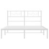 vidaXL Bedframe met hoofdbord metaal wit 140x190 cm