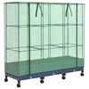 vidaXL Tuinplantenbak met Kasbedekking en Wielen 3 st Blauw Grijs PP