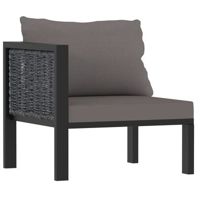 vidaXL 9-delige Loungeset met kussens poly rattan antraciet