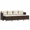 vidaXL 5-delige Loungeset met kussens poly rattan bruin