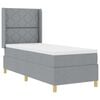 vidaXL Boxspringbed met hoofdeinde Lichtgrijs 80 x 200 cm Stof