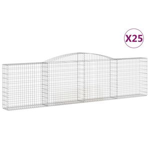 vidaXL Schanskorven 25 st gewelfd 400x30x100/120 cm ijzer