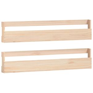 vidaXL Wandschoenenrekken 2 st 110x9x23 cm massief grenenhout