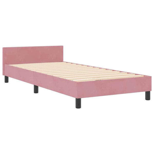 vidaXL Boxspringbed met hoofdeinde Roze 100 x 200 cm Fluweel