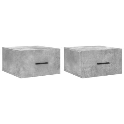 vidaXL Nachtkastjes 2 st wandgemonteerd 35x35x20 cm betongrijs