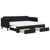 vidaXL Slaapbank met onderschuifbed en lades 90x200 cm fluweel zwart