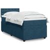 vidaXL Boxspring met matras fluweel blauw 90x190 cm