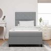 vidaXL Boxspring bed met matras met LED Lichtgrijs 120 x 190 cm Stof