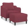 vidaXL Fauteuil met voetenbank 60 cm stof wijnrood