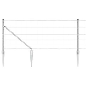 vidaXL Gecombineerd draadhek met spikes 25 x 0,8 m Zilverkleurig Mesh