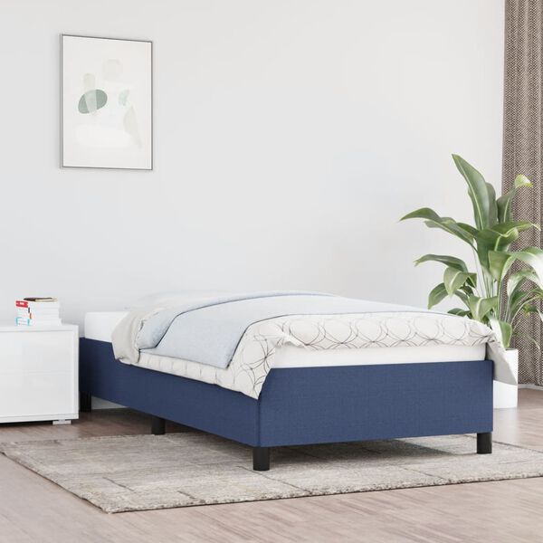 vidaXL Bedframe zonder matras 90x190 cm stof blauw