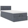 vidaXL Ottoman bed met matras en LED's 90x190cm fluweel donkergrijs
