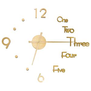 vidaXL 3D-wandklok modern XXL 100 cm goudkleurig