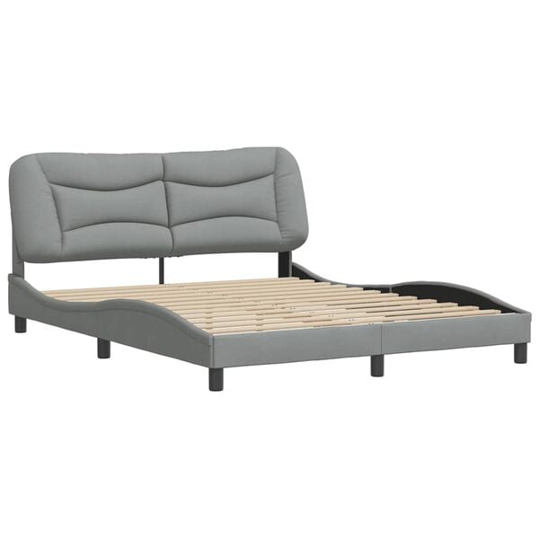 vidaXL Bedframe zonder matras "Hvar" stof lichtgrijs 160x200 cm
