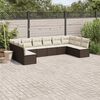 vidaXL 10-delige Loungeset met kussens poly rattan bruin