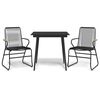 vidaXL 3-delige Tuinset PVC-rattan zwart