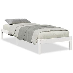 vidaXL Bedframe extra lang zonder matras grenenhout wit 100x220 cm