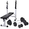 vidaXL Trainingsbank met gewichtenrek en halterset 120 kg