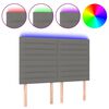 vidaXL Hoofdbord LED 144x5x118/128 cm stof donkergrijs