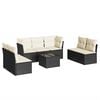 vidaXL 8-delige Loungeset met kussens poly rattan zwart