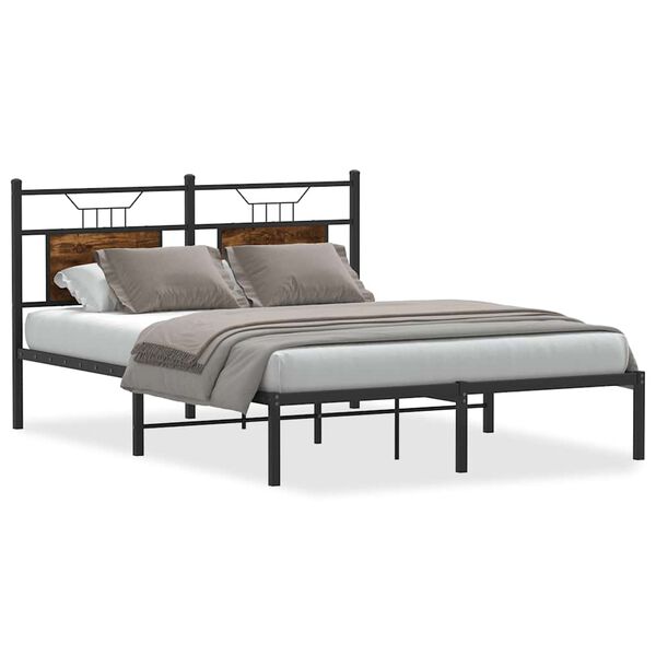 vidaXL Bedframe zonder matras hout gerookt eikenkleurig 150x200 cm