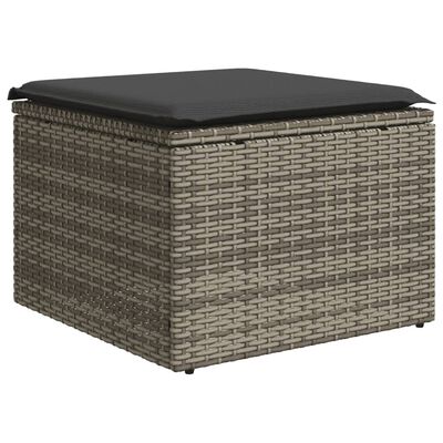 vidaXL 13-delige Loungeset met kussens poly rattan grijs