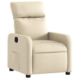 vidaXL Fauteuil verstelbaar stof cr&egrave;mekleurig