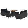 vidaXL Tuinbankenset 8 st Zwart poly rattan