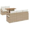 vidaXL Tuin Sofa Set 6 st Beige Poly riet