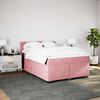 vidaXL Boxspring met matras fluweel roze 160x200 cm