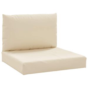 vidaXL Palletkussens 2 st stof beige