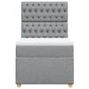 vidaXL Boxspring met matras stof lichtgrijs 90x200 cm