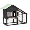vidaXL Konijnenhok 140x63x120 cm massief vurenhout grijs en wit