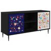 vidaXL Tv-meubel MAINZ 102 x 33 x 51 cm Zwart eiken Bewerkt hout