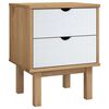 vidaXL Nachtkastje OTTA 45x39x57 cm massief grenenhout bruin en wit