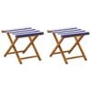 vidaXL Ligstoel 2 st massief eucalyptushout Blauw en Wit
