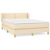 vidaXL Boxspring met matras stof cr&egrave;mekleurig 140x190 cm