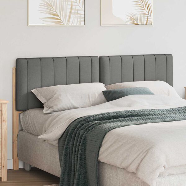 vidaXL Gestoffeerd hoofdbord Bruin en Licht Grijs 160 cm