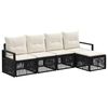 vidaXL Tuinbankenset 4 st 5-zits Zwart poly rattan
