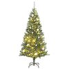 vidaXL Kunstkerstboom met 300 LED's kerstballen en sneeuw 210 cm