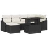 vidaXL Tuin Sofa Set 7 st Zwart en Cr&egrave;me poly rattan