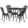 vidaXL Tuin eettafelset 5 pcs Zwart Aluminium