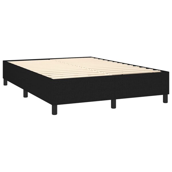 vidaXL Boxspring bed stof zwart 140x190 cm