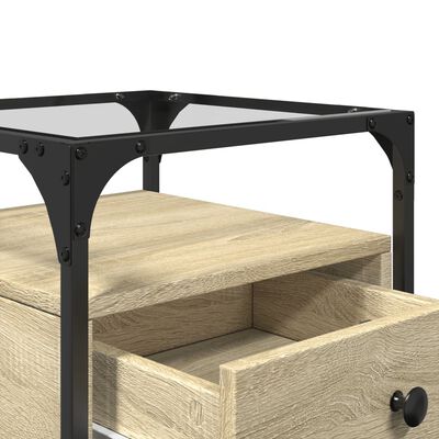 vidaXL Nachtkastjes 2 st 40x40x55 cm bewerkt hout sonoma eikenkleurig