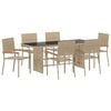 vidaXL Tuin eettafelset 7 st Beige poly rattan