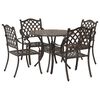 vidaXL Tuin eettafelset 5 st Brons Aluminium