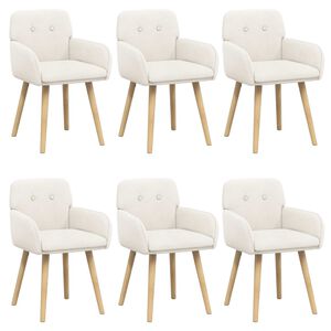 vidaXL Eettafelstoelen 6 st Boucl&eacute; Cr&egrave;mekleurig 59 x 57 x 85 cm