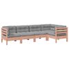vidaXL 5-delige Loungeset met kussens massief douglas vurenhout