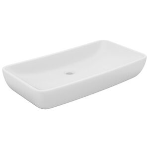 vidaXL Wastafel rechthoekig 71x38 cm keramiek matwit